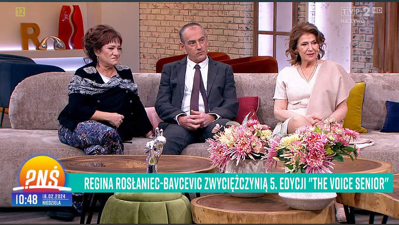 The Voice Senior 5, Halina Frąckowiak, Regina Rosłaniec Bavcevic, mąż Josko Bavcevic, kadr z „Pytania na śniadanie”