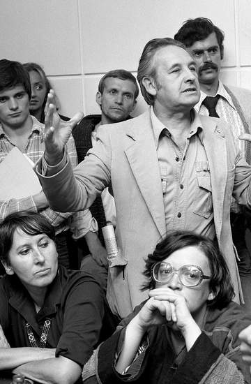 VI Festiwal Polskich Filmów Fabularnych, Agnieszka Holland, Barbara Pec-Ślesicka, Kazimierz Żórawski, Andrzej Wajda, Gdańsk, 13.09.1979