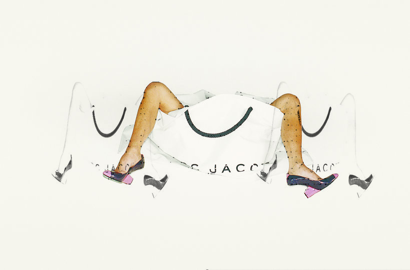 Victoria Beckham. Legs, bag and shoes. Marc Jacobs Campaign Spring Summer 2008, LA 2007