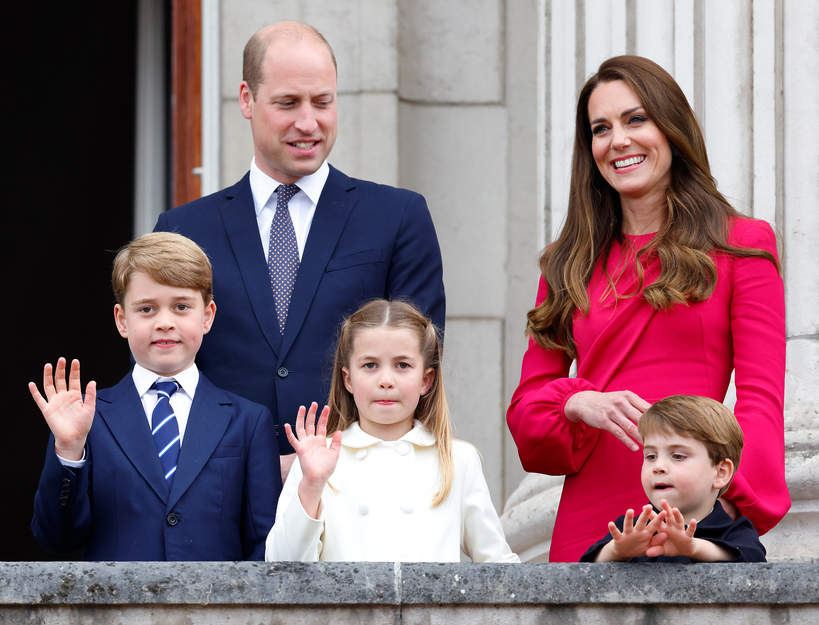 William, Kate, George, Charlotte, Louis, obchody 70-lecia panowania Elżbiety II, Londyn, pałac Buckingham, 05.06.2022 rok
