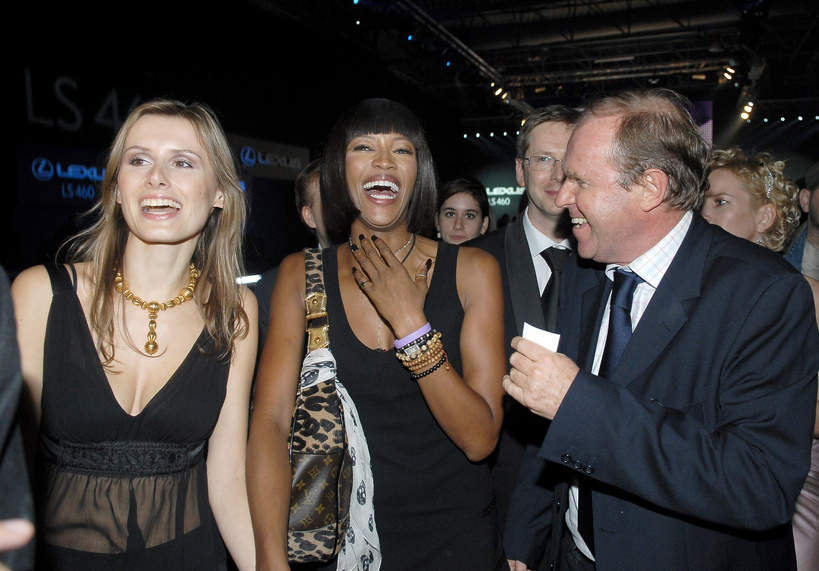 Wojciech Fibak z żoną Olgą i Naomi Campbell, 17.11.2006 Lexus Fashion Night