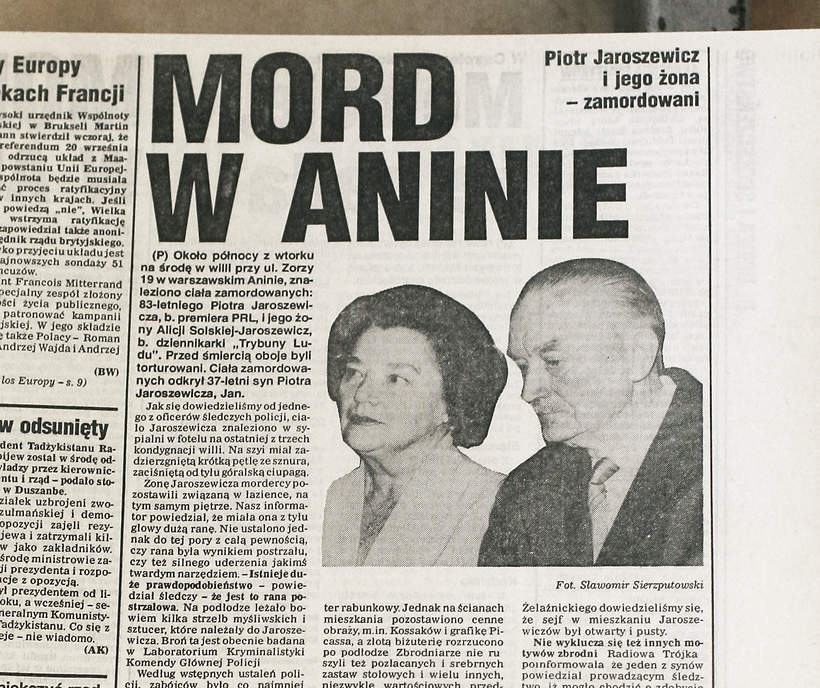 Zabójstwo Piotra Jarosziewicza i Anny Solskiej-Jaroszewicz, archiwalia, 1992 rok