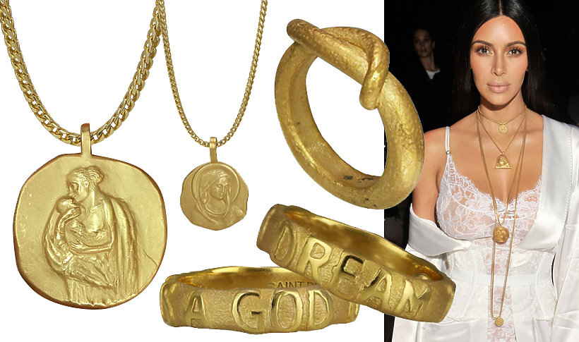 Biżuteria Yeezy projektu Kanye Westa noszona przez Kim Kardashian 