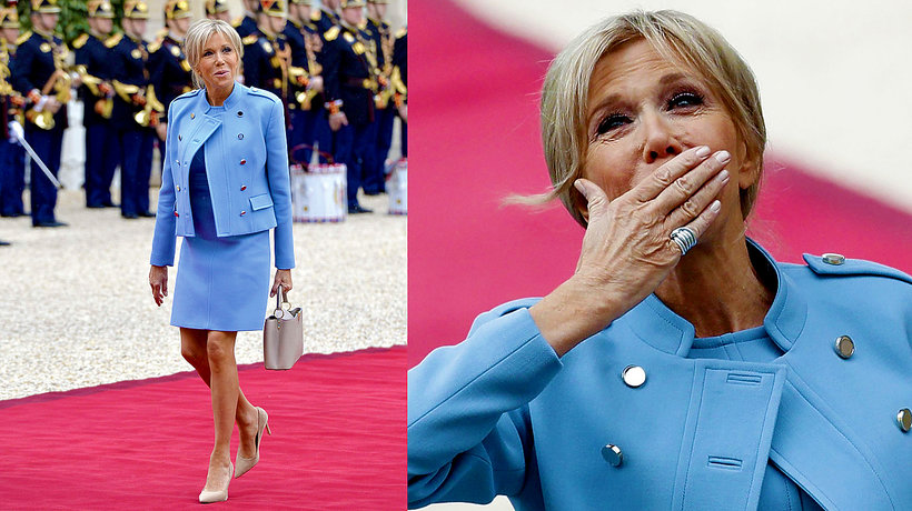 Brigitte Trogneux - nowa pierwsza dama Francji podczas uroczystości zaprzysiężenia prezydenta Emmanuela Macron