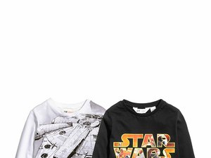 Biała i czarna koszulka chłopięca Star Wars