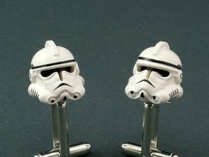 Spinki do mankietów - głowy wojownika Star Wars