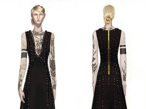 Projekt tatuażowej sukni Cate Blanchett
