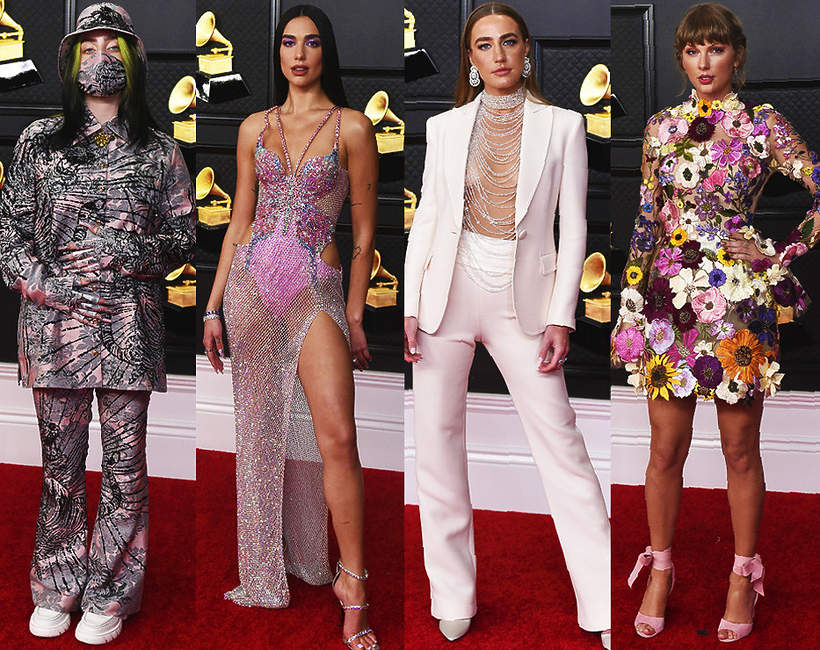 Grammy 2021 gwiazdy kreacje na czerwonym dywanie looki najlepszy do wyboru