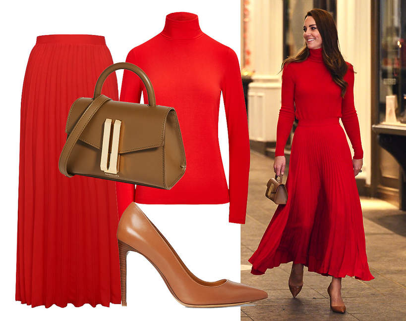 Ksiezna Kate w czerwonej stylizacji londyn pazdziernik 2021 look