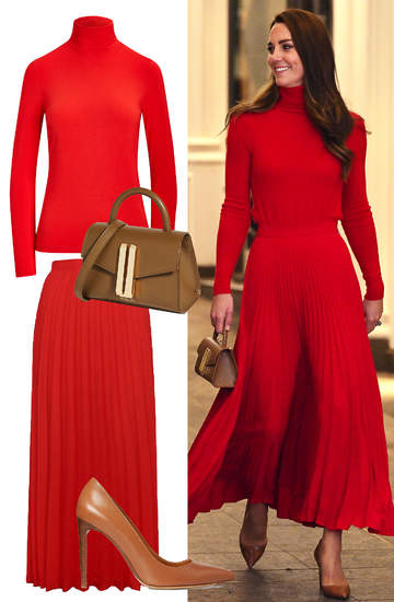 Ksiezna Kate w czerwonej stylizacji londyn pazdziernik 2021 look