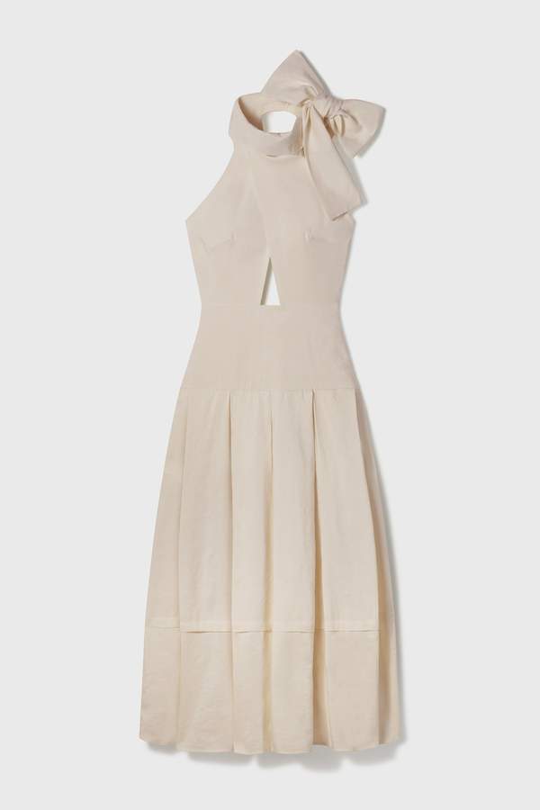 biała sukienka midi Meghan Markle