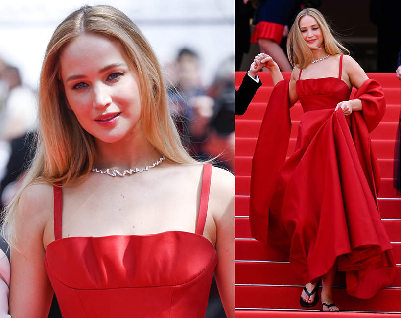 Jennifer Lawrence w japonkach na Festiwalu Filmowym w Cannes
