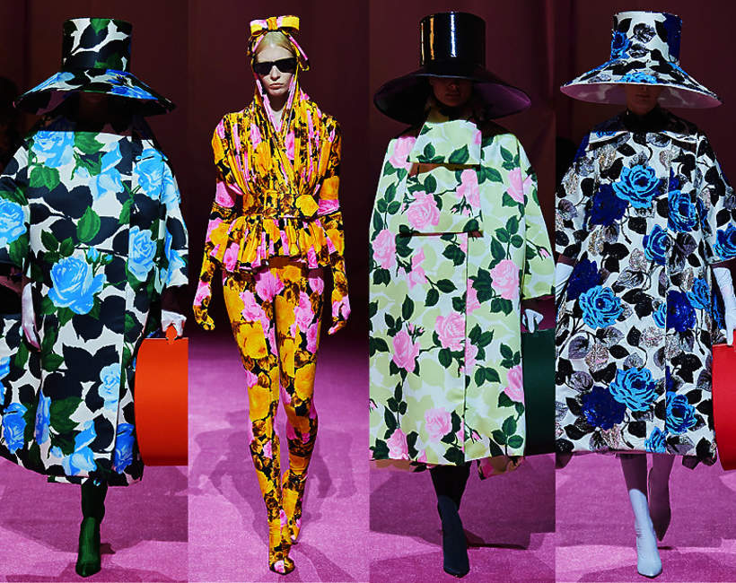 pokaz kolekcji Richard Quinn jesien wybieg moda looki