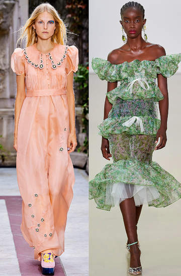 romantyczne sukienki na wiosnę 2022 trendy wybiegi 1