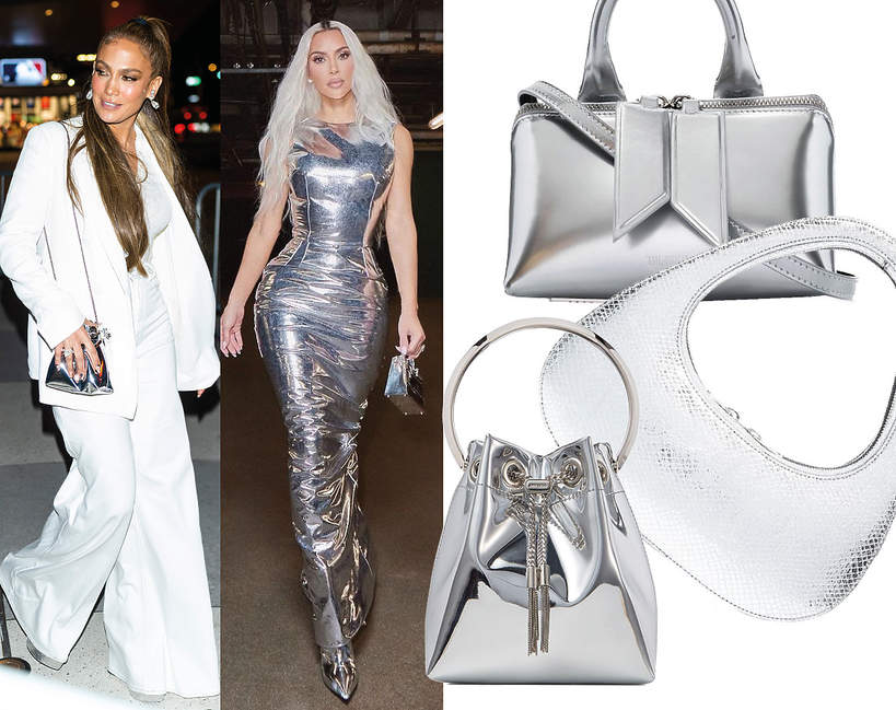srebrne torebki na karnawał 2023 w stylu gwiazd moda trendy kim lopez
