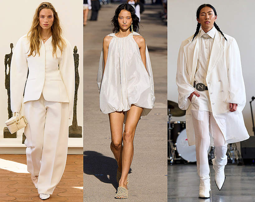 trendy wiosna lato 2024 biel na pokazach mody bialy total look jak nosic