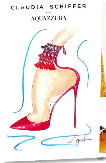 Claudia Schiffer zaprojektowała kolekcję butów dla marki Aquazzura