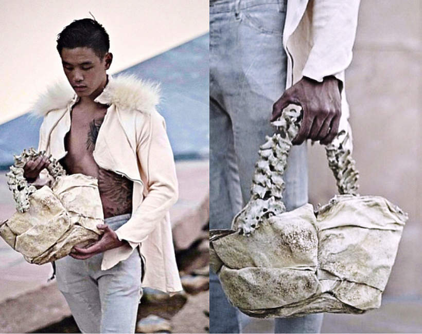 Indonezyjski projektant stworzył torebkę z rączką z ludzkich kości
