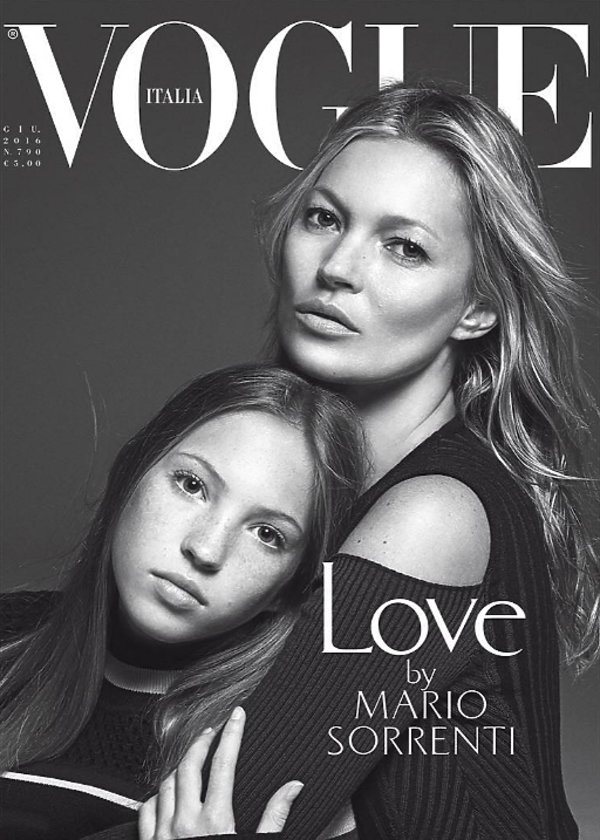 Kate Moss z córką Lily Grace na okładce magazyny VOGUE