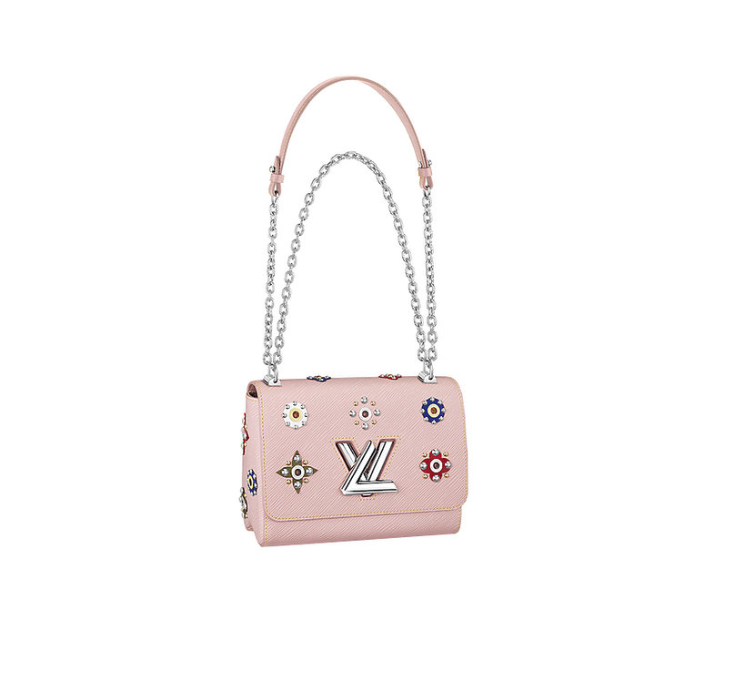 Kolekcja luksusowe torebki Louis Vuitton z kolorowymi aplikacjami
